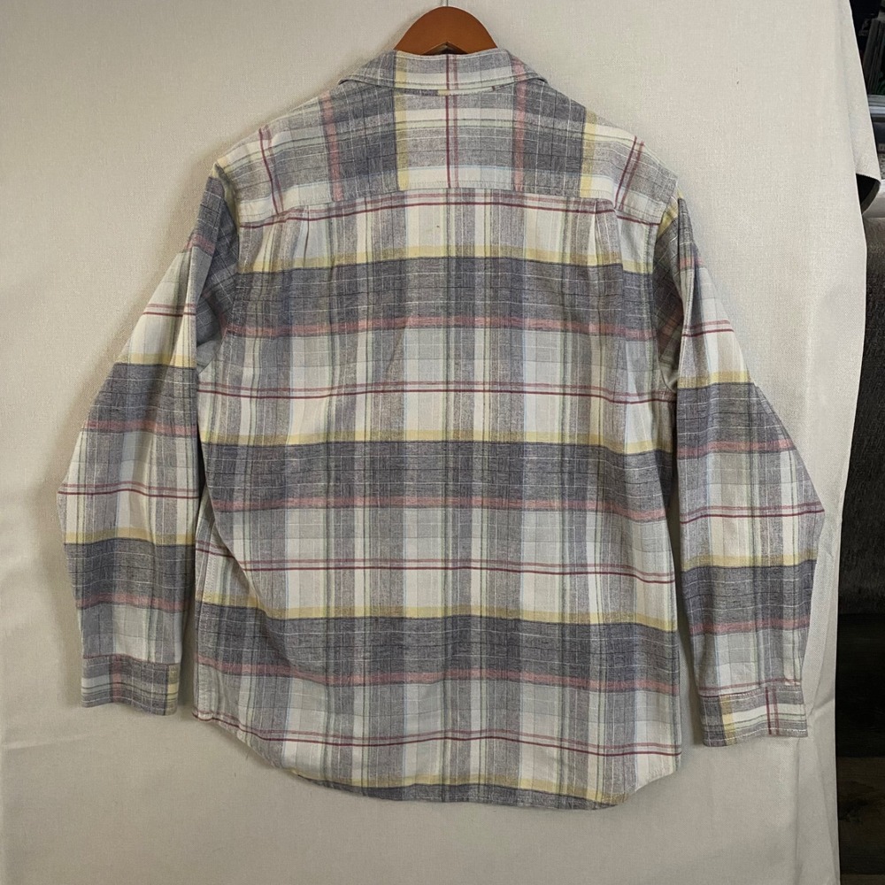 Tommy‎ Bahama Relax Mens L Plaid Cotton Slub Long Sleeve Button Up Shirt TR39534 - Picture 8 of 10